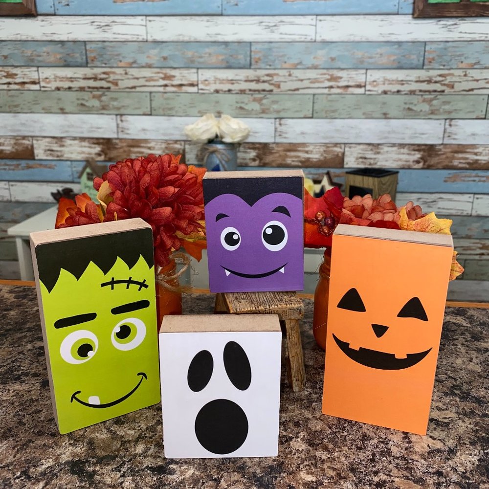 Halloween Wood Block 4-pc Set